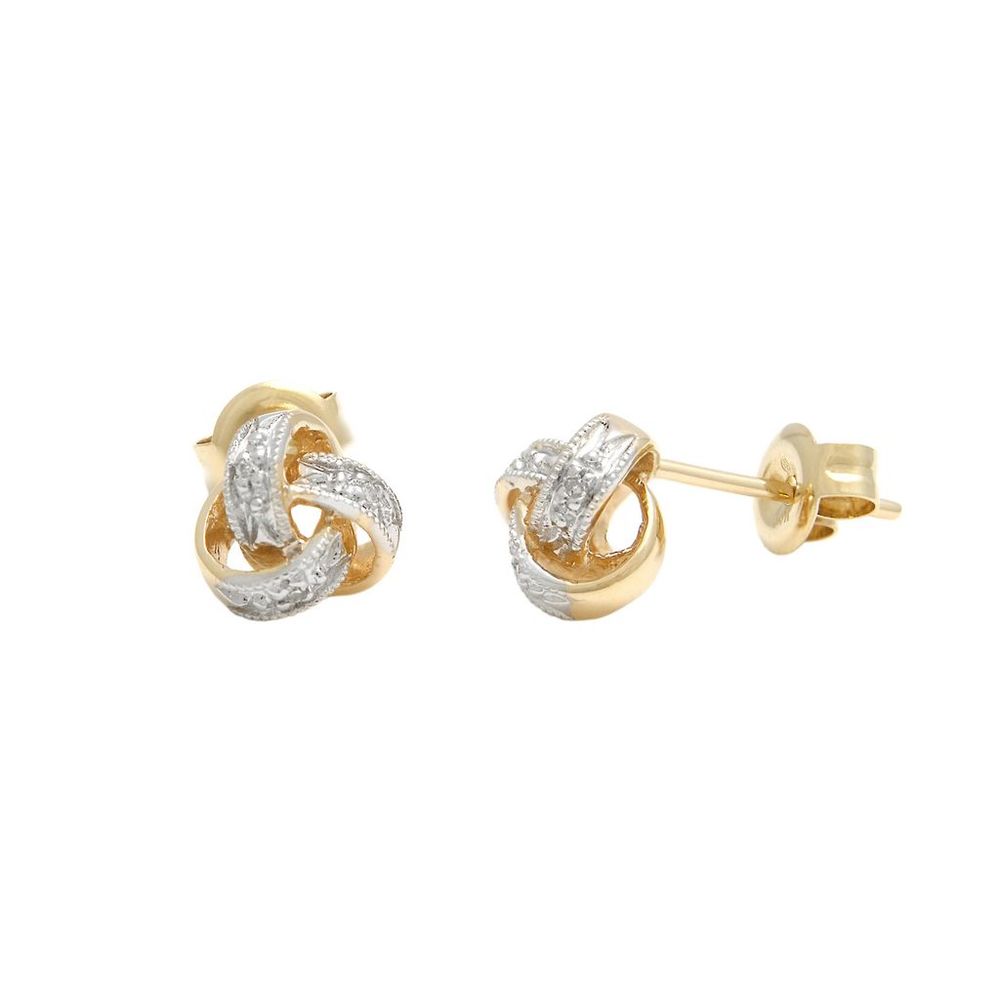 Diamond Love Knot Earrings (Yg)
